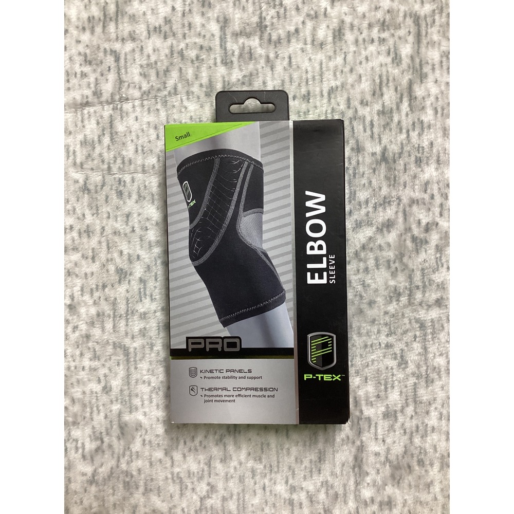 P-TEX PRO Elbow Sleeve‎ Small Black Gray Kinetic Thermal Compression P-TEXE200